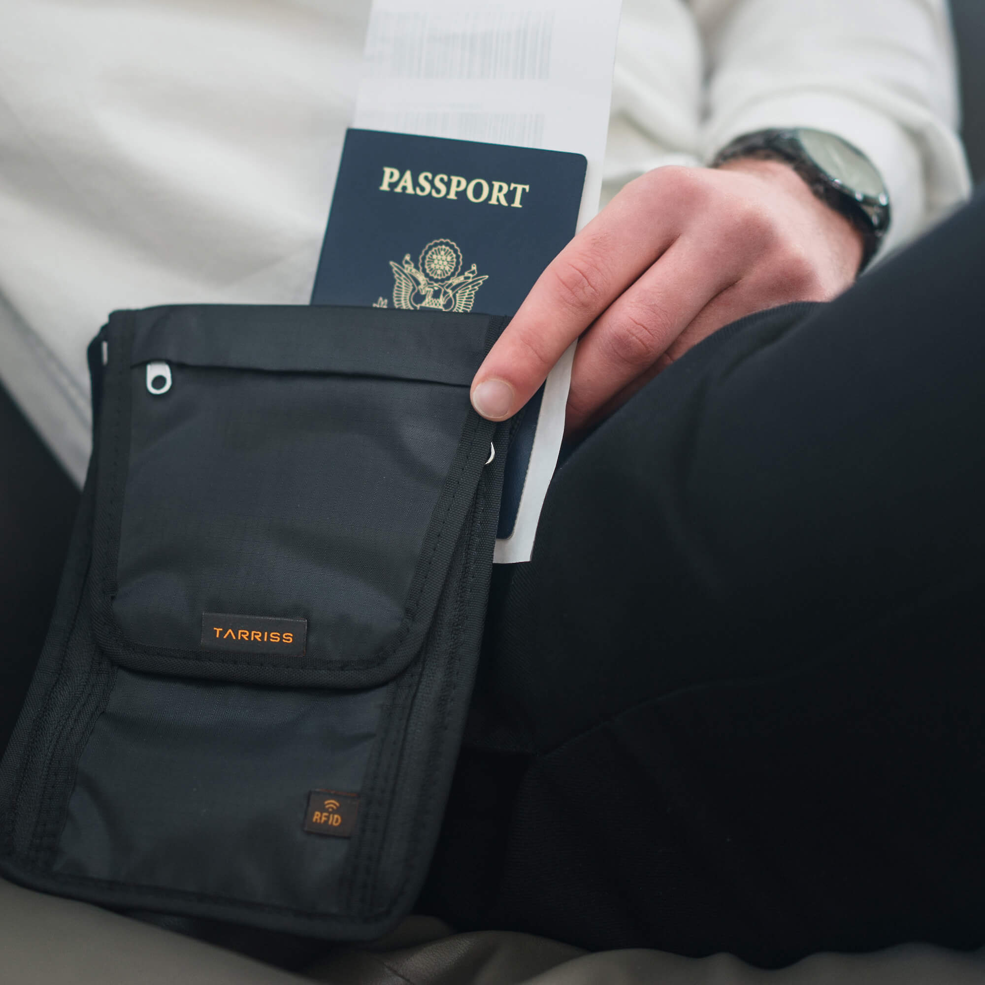 Anti-Theft RFID Blocking Passport Holder & Neck Pouch